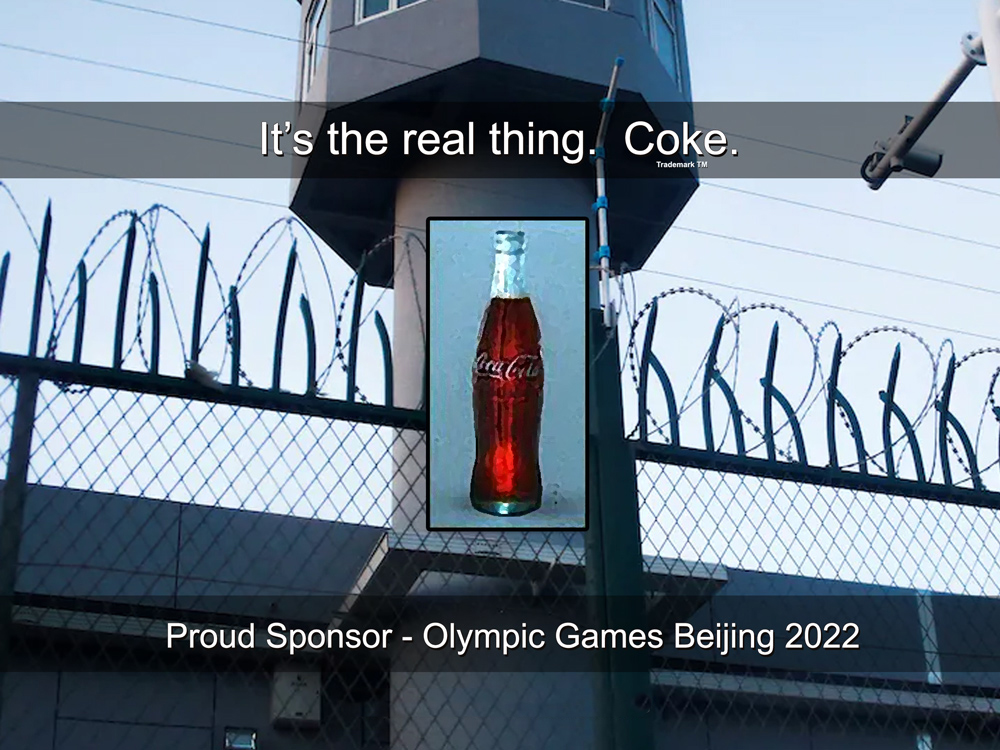 olympics, Coke, sponsorship, genocide, prison camp, human rights