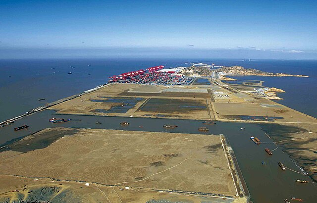 Land reclamation project near Shanghai, from wikipedia