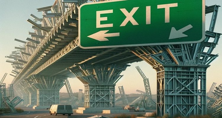 Belt and Road exit sign