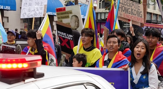 Anti-CCP protesters in San Francisco in November 2023