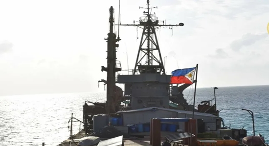 The Philippine flag on the Sierra Madre