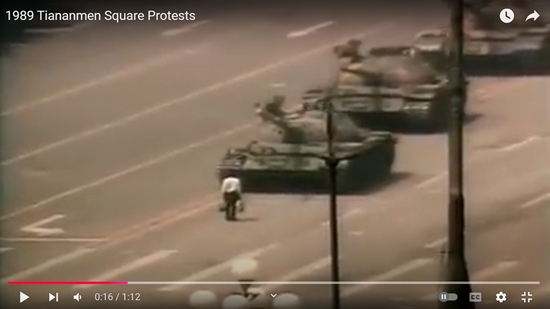 YouTube video of Tank Man