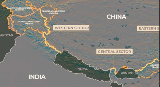 Disputed border of India and China