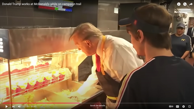 Trump working at McDonald's