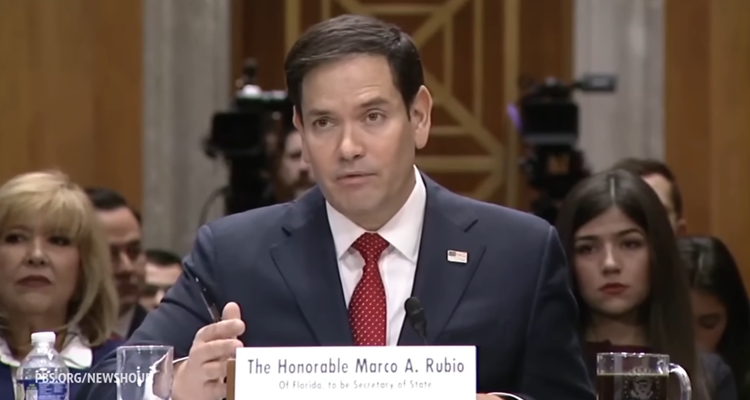 Marco Rubio during his confirmation hearing