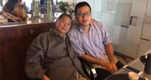 Father Jimmy Lai and son Sebastian Lai