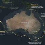 Map of Chinese warships circling Australia