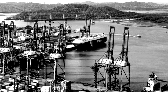 Ships and cargo near Panama Canal