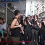 Jimmy Sham speaks to reporters in Hong Kong after being released from prison