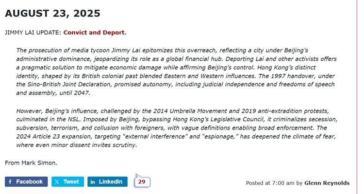 Advice to deport Jimmy Lai