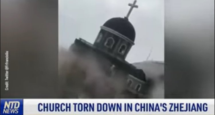 CCP destruction of a church in Zhejiang, China