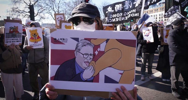 Protesting a proposed Chinese mega-embassy in London