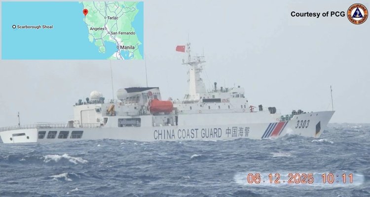 China Coast Guard ship 3303 intruding in exclusive economic zone of the Philippines