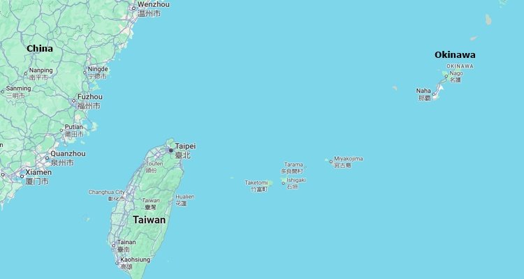 China, Taiwan, and Okinawa