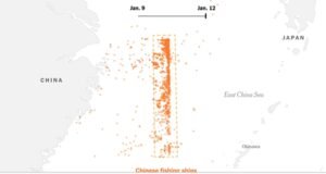 Chinese fishing boats lining up