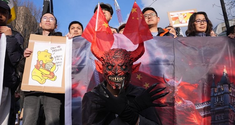 Protesting China's proposed mega embassy in London
