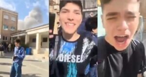 Iranian teens cheering bombing of Iranian government