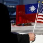 U.S. flag and Republic of China flag
