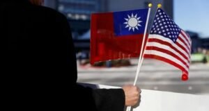 U.S. flag and Republic of China flag
