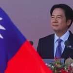 President Lai Ching-te and the flag of the Republic of China