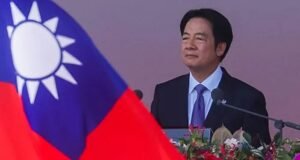 President Lai Ching-te and the flag of the Republic of China