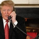 President Trump on the phone