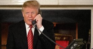 President Trump on the phone