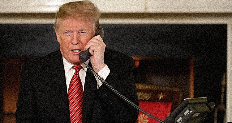 President Trump on the phone