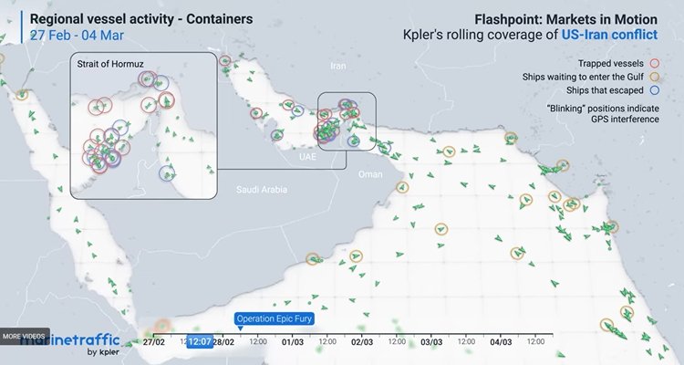 Ships stuck in Strait of Hormuz