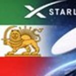 Starlink dish and Iranian flag