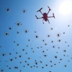 A drone swarm