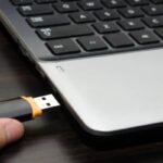 Thumb drive and laptop