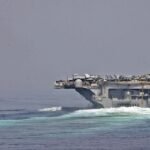 U.S. warships in the Strait of Hormuz in 2012