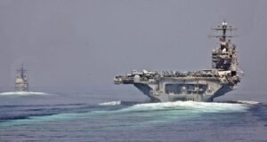 U.S. warships in the Strait of Hormuz in 2012