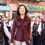 Cheng Li-wun in NYC's Chinatown during a visit to the United States