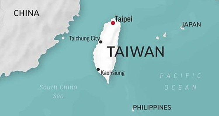 Taiwan on the map