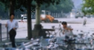 Tank Man in the background