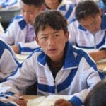 Tibetan children in a CCP boarding school