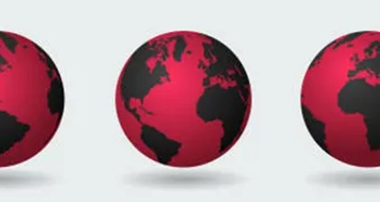 A red globe of earth