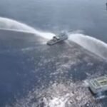 China Coast Guard fires water cannons at Philippine Vessels