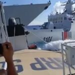 Cutter CCG 3104 deploying water cannon