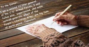 Humble letter to the editor by retired general