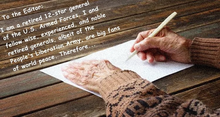 Humble letter to the editor by retired general