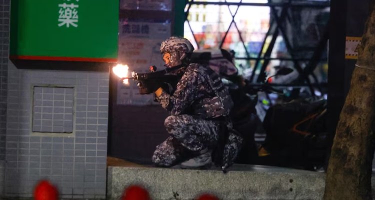 ROC military officer during 2026 Han Kuang military exercises