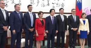 U.S. congressional delegation with President Lai and others