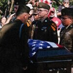Casket of a U.S. soldier killed in an Iranian attack