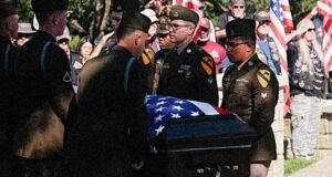 Casket of a U.S. soldier killed in an Iranian attack
