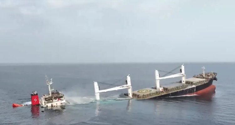 Ship sunk by Houthis in the Red Sea