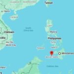 Basilan Strait and Mindanao in the Philippines