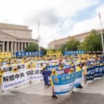 Devotees of Falun Gong rallying in Washington DC